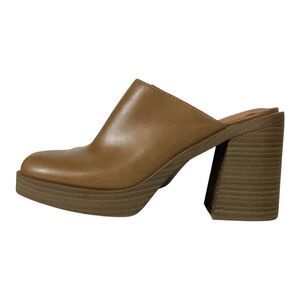 Universal Thread Womens Tess Tan Faux Leather Platform Block Heel Mules 8 NEW